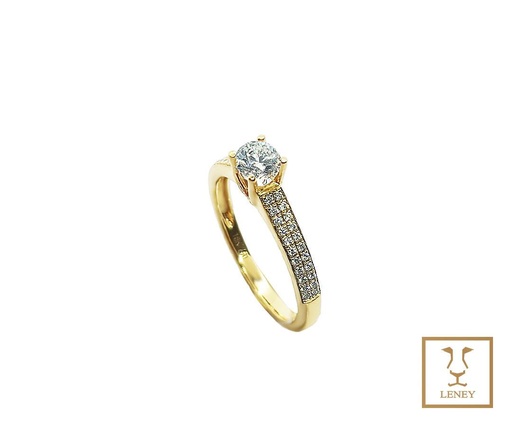 [1473W10] ANILLO SOLITARIO BRILLANTE C 0.28CT