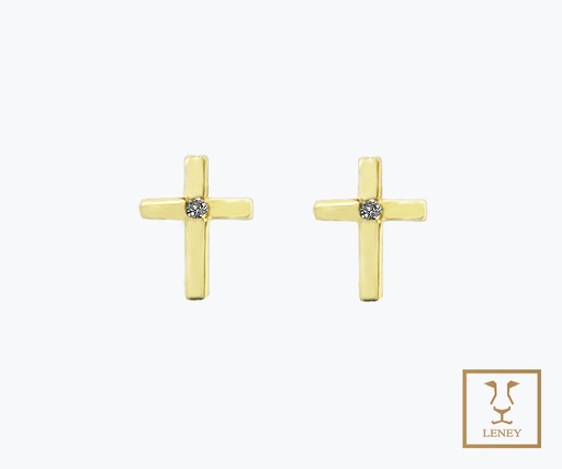 [1478W28] ARETE CRUZ PEQUENA BRILLANTE