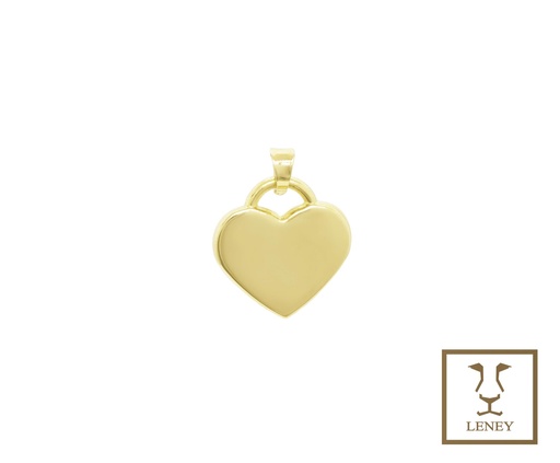 [1532W8] DIJE CORAZON PLANO BRILLOSO