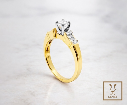 [1564W1] ANILLO SOLITARIO BRILLANTES CENTRO