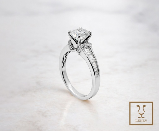 [1569W1] ANILLO SOLITARIO BRILLANTE DE LABORATORIO