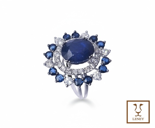 [1576W5] ANILLO SAFIRO OVAL 10X7MM