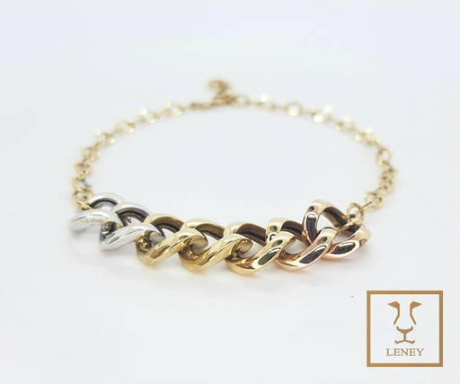 [858W19] PULSERA ESLABON LOMO TRES