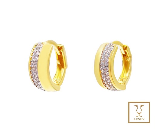 [1092W20] ARETE HUGGIE CIRCONES EN PAVE
