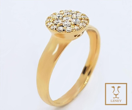 [1161W15] ANILLO CLUSTER ROSETA DE BRILLANTES